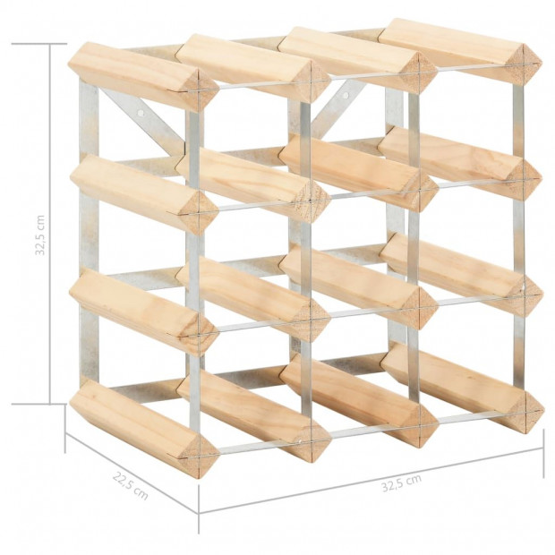 Wine Rack For 12 Bottles Solid Pinewood Image 5