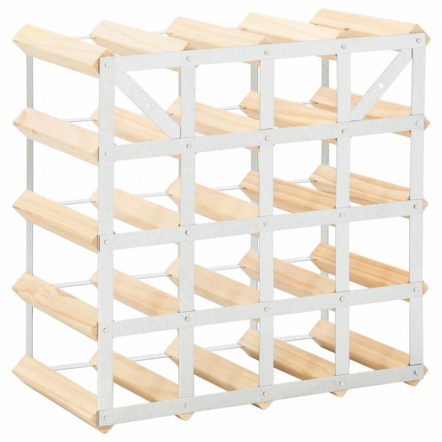 Wine Rack For 20 Bottles Solid Pinewood Image 3