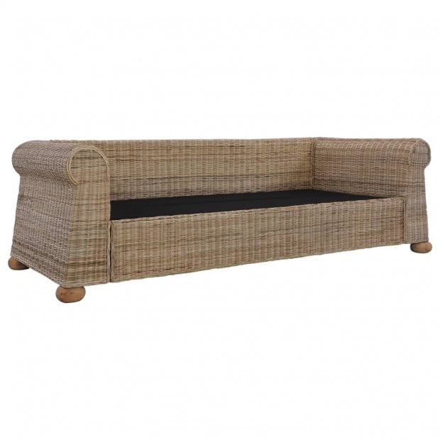 3-seater Sofa With Cushions Natural Rattan Image 2