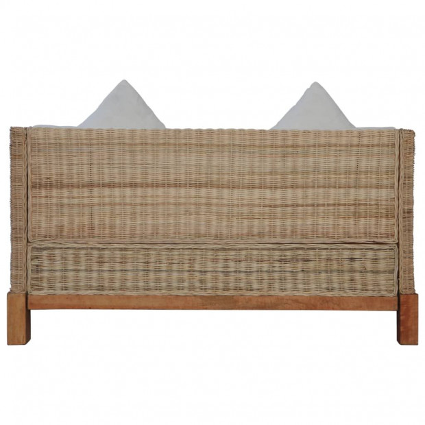 2-seater Sofa With Cushions Natural Rattan Image 3