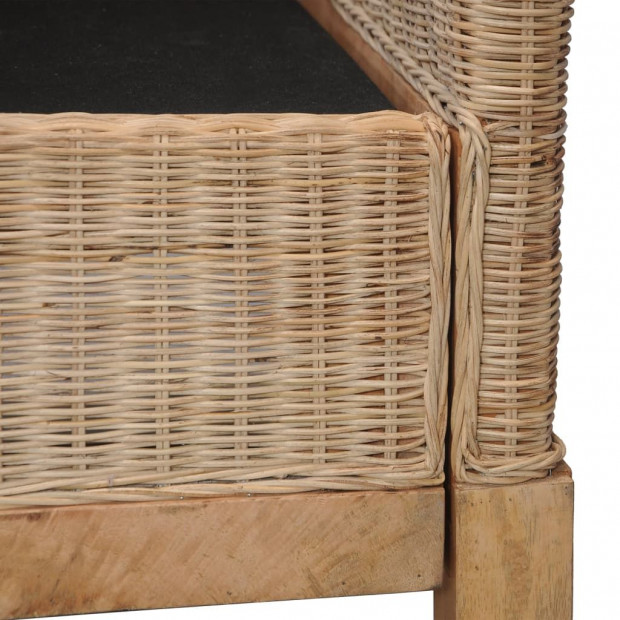 2-seater Sofa With Cushions Natural Rattan Image 6