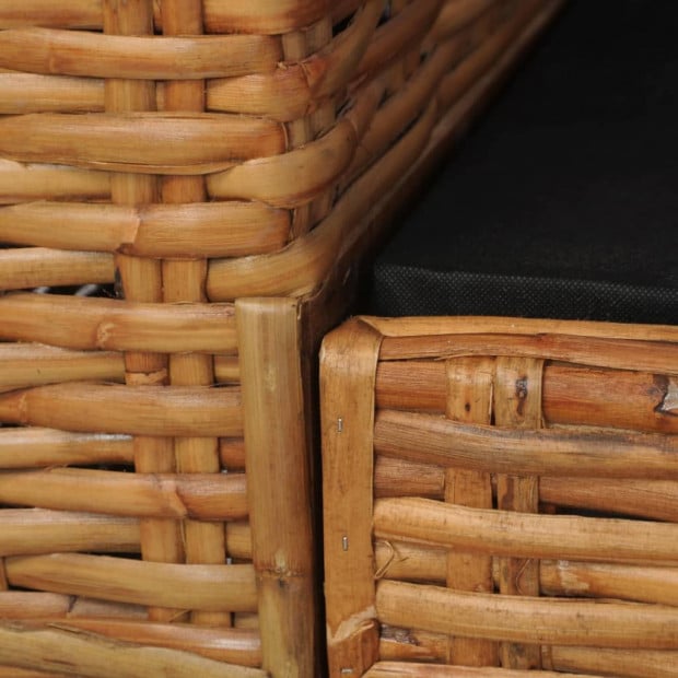 Armchair With Cushions Brown Natural Rattan Image 2