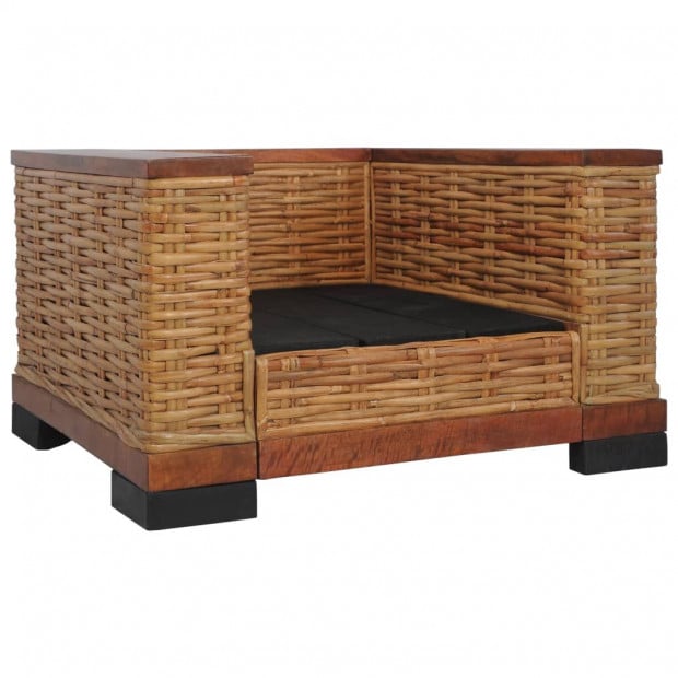 Armchair With Cushions Brown Natural Rattan Image 6