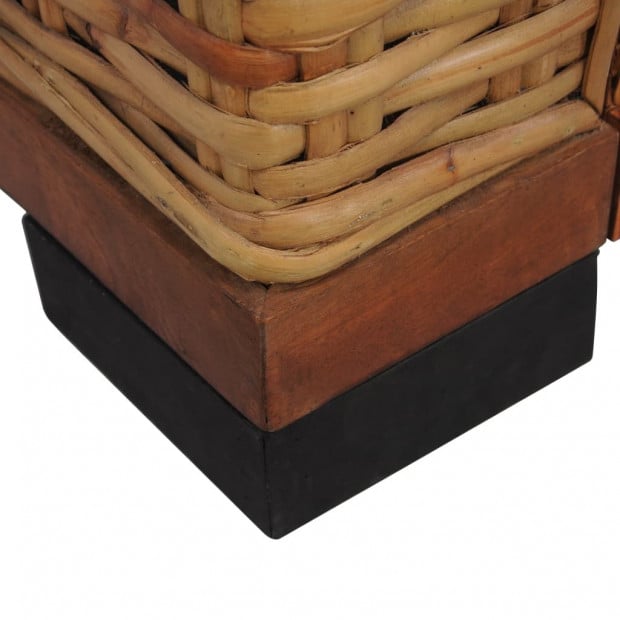 Armchair With Cushions Brown Natural Rattan Image 7