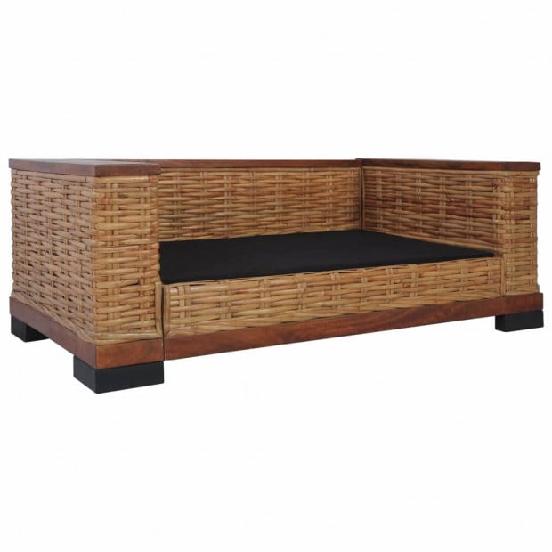 2-seater Sofa With Cushions Brown Natural Rattan Image 6