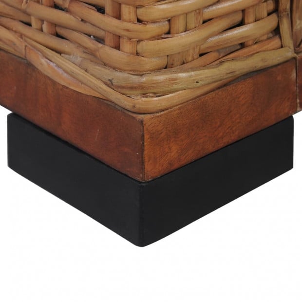 2-seater Sofa With Cushions Brown Natural Rattan Image 8