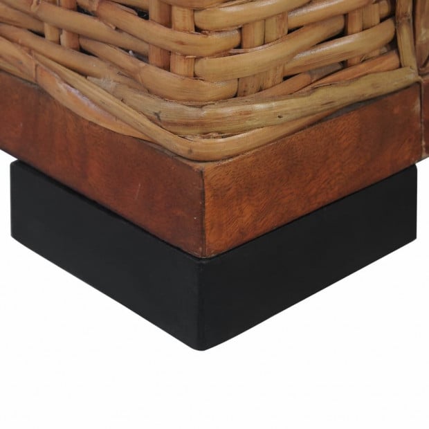 3-seater Sofa With Cushions Brown Natural Rattan Image 8