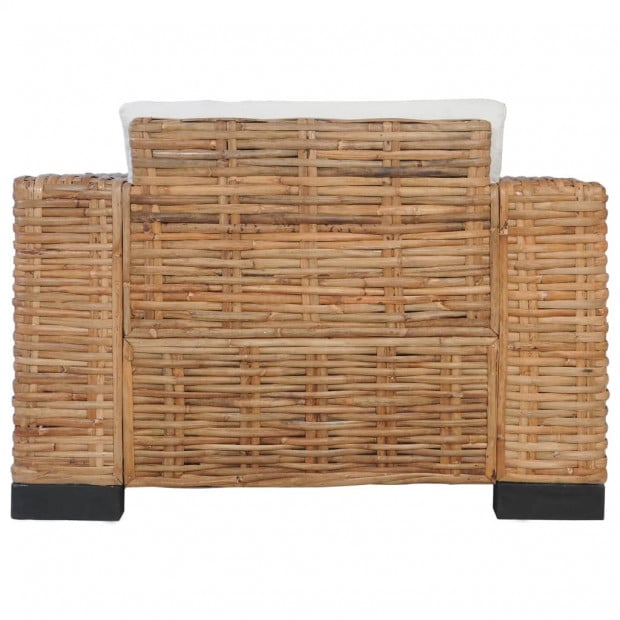 Armchair With Cushions Natural Rattan Brown Image 4