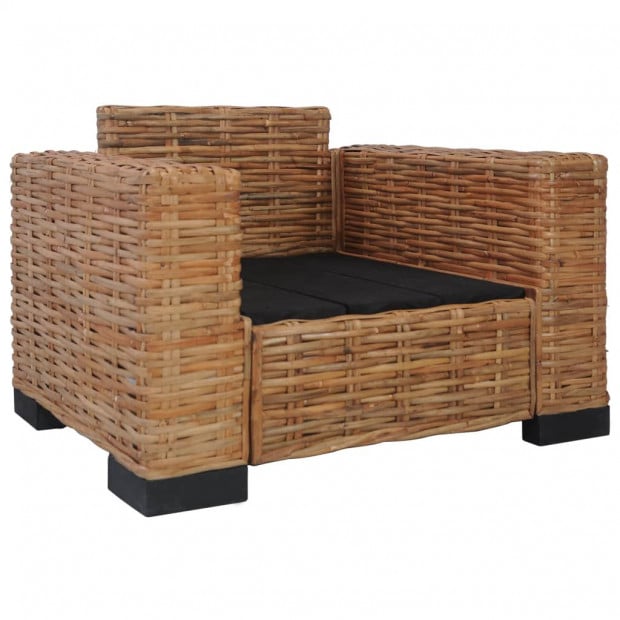 Armchair With Cushions Natural Rattan Brown Image 5