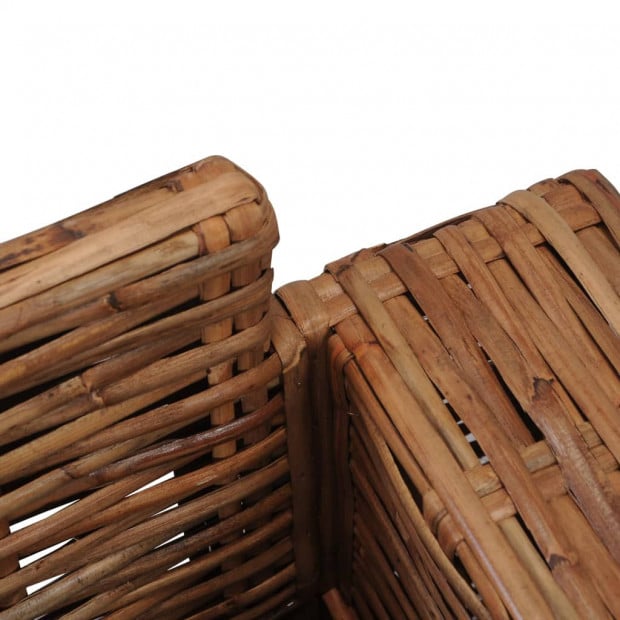 Armchair With Cushions Natural Rattan Brown Image 6