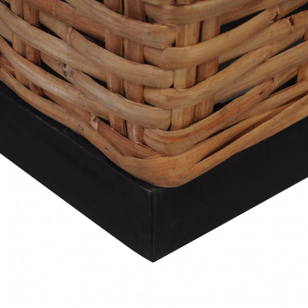 Armchair With Cushions Natural Rattan Brown Image 8