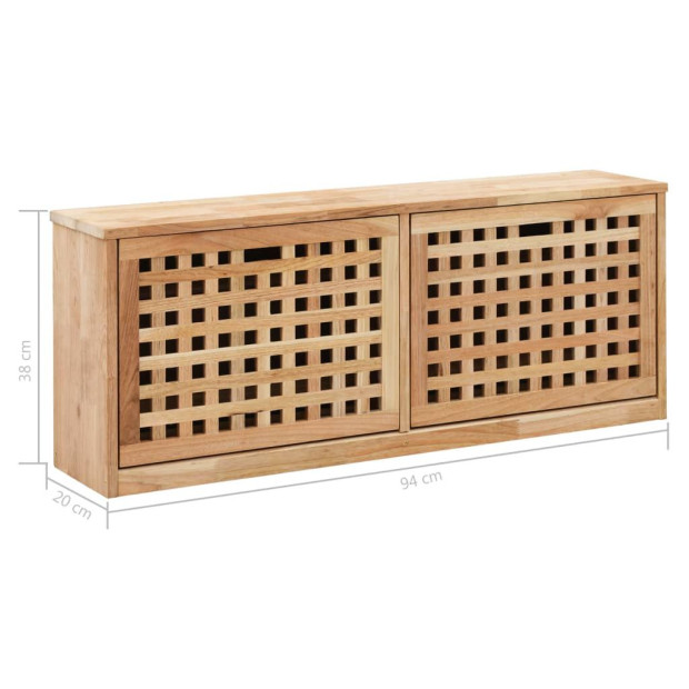 Shoe Storage Bench 94x20x38 Cm Solid Walnut Wood Image 8