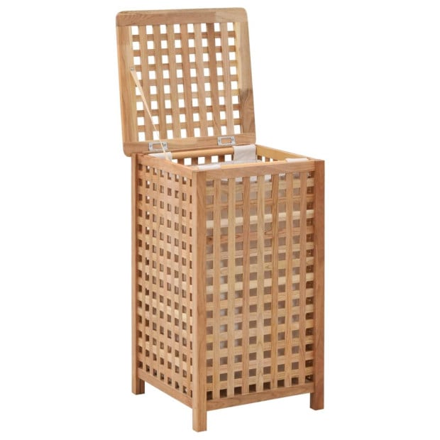 Laundry Bin 39x39x65 Cm Solid Walnut Wood Image 2