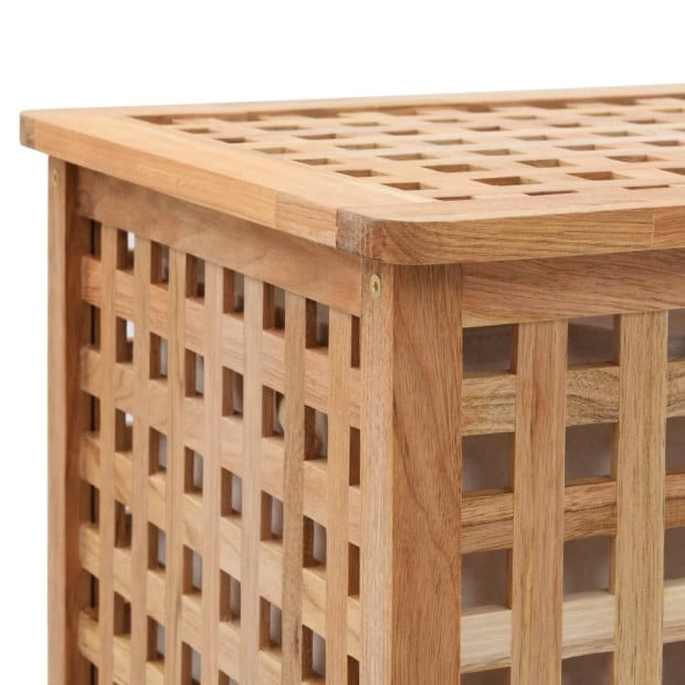 Laundry Bin 39x39x65 Cm Solid Walnut Wood Image 5
