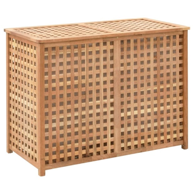 Laundry Bin 87.5x46x67 Cm Solid Walnut Wood