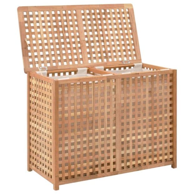 Laundry Bin 87.5x46x67 Cm Solid Walnut Wood Image 2
