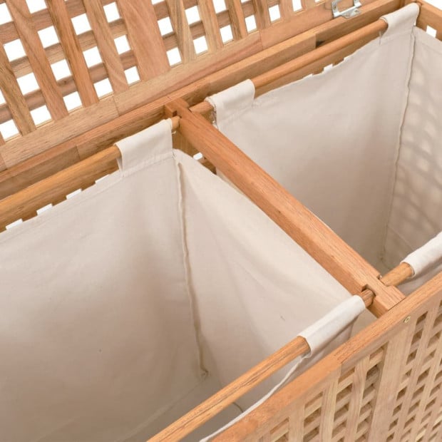 Laundry Bin 87.5x46x67 Cm Solid Walnut Wood Image 5
