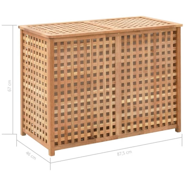 Laundry Bin 87.5x46x67 Cm Solid Walnut Wood Image 8