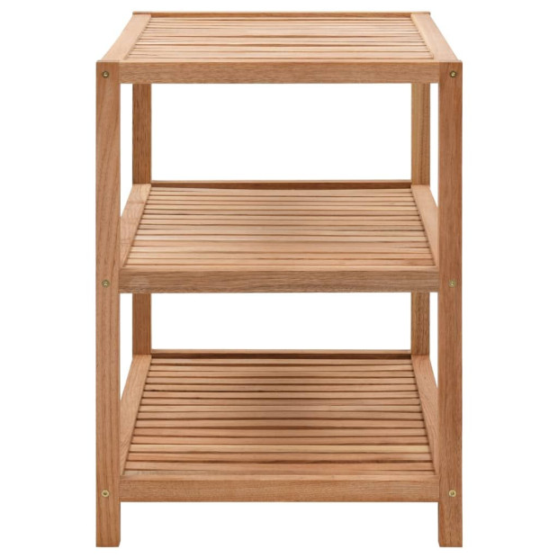 Bathroom Shelf Solid Walnut Wood 65x40x55 Cm Image 3