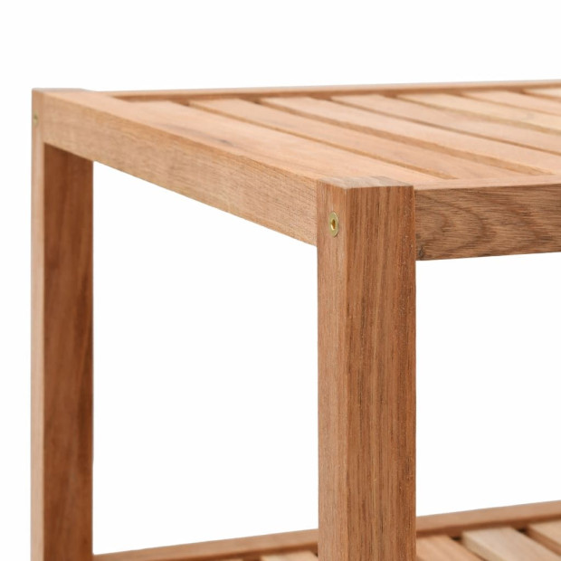 Bathroom Shelf Solid Walnut Wood 65x40x55 Cm Image 4