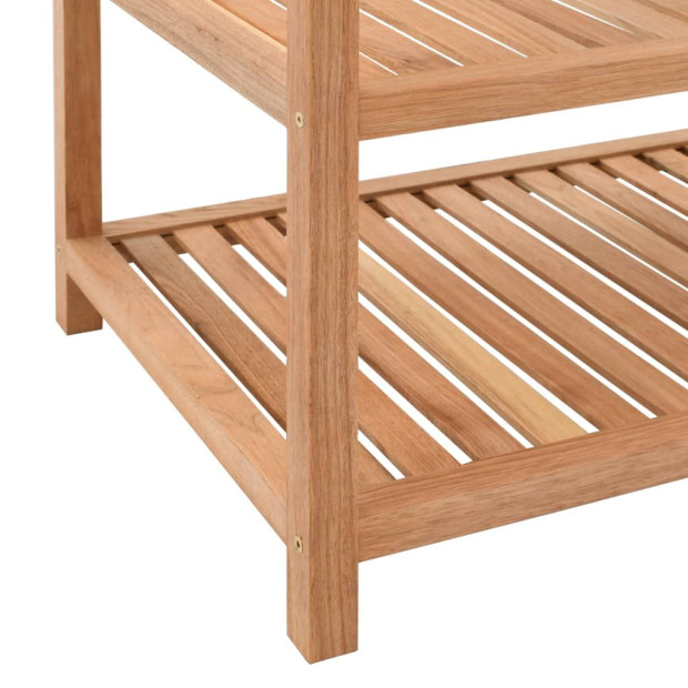 Bathroom Shelf Solid Walnut Wood 65x40x55 Cm Image 6