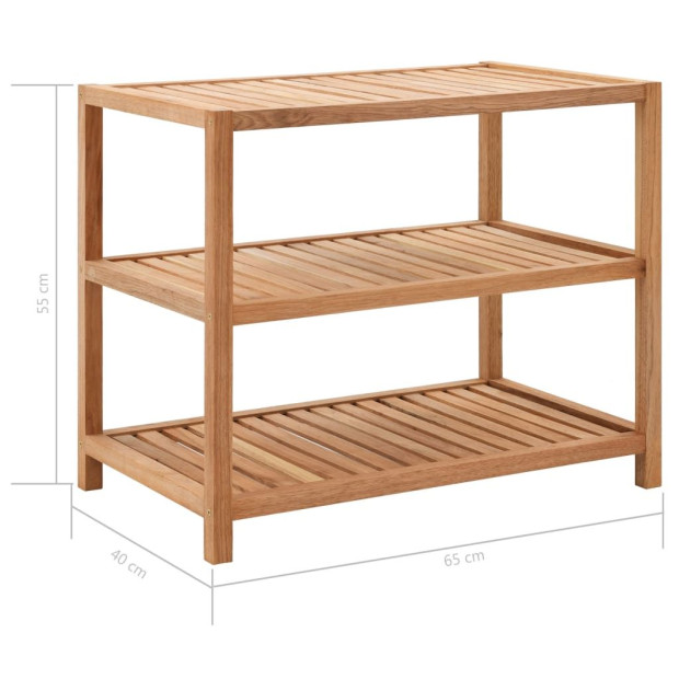 Bathroom Shelf Solid Walnut Wood 65x40x55 Cm Image 7