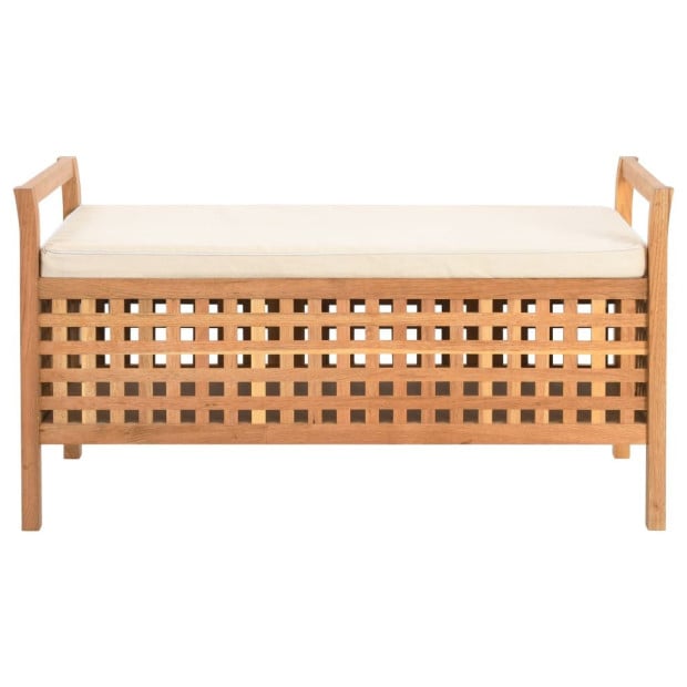 Storage Bench 93x49x49 Cm Solid Walnut Wood Image 2