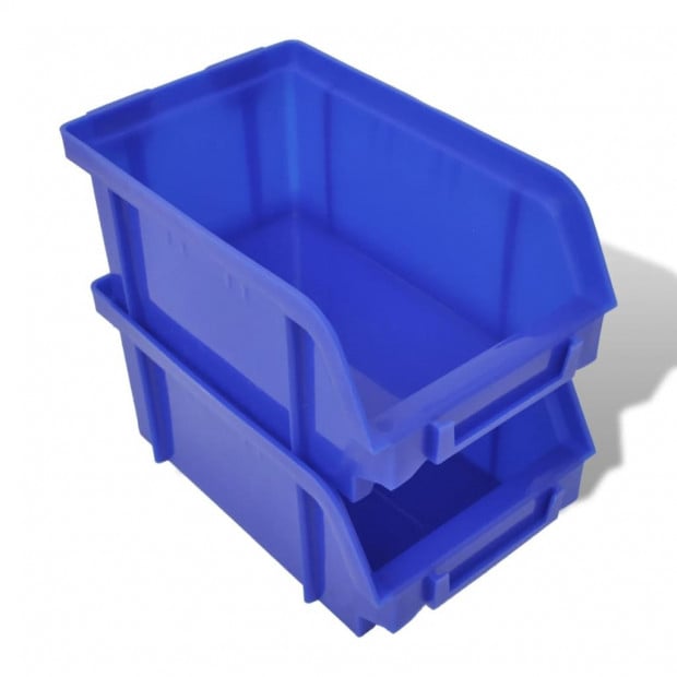 Wall Mounted Garage Plastic Storage Bin Set 30 Pcs Blue & Red Image 4