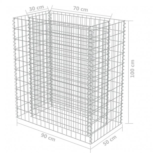 Gabion Raised Bed Galvanised Steel 90x50x100 Cm Image 8