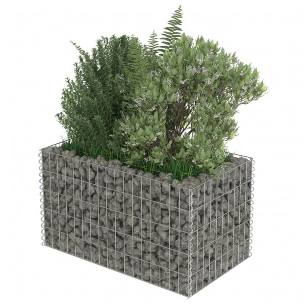 Gabion Raised Bed Galvanised Steel 90 x 50 x 50cm