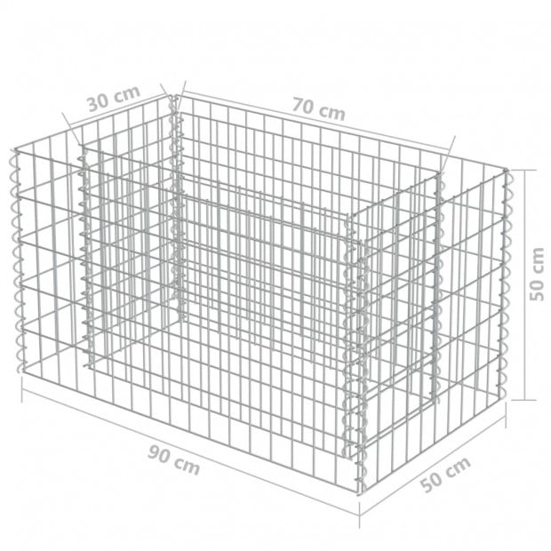 Gabion Raised Bed Galvanised Steel 90 x 50 x 50cm Image 8