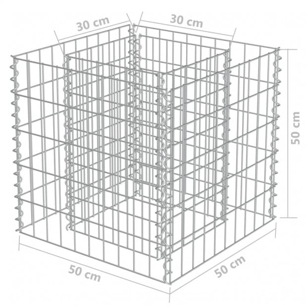Gabion Raised Bed Galvanised Steel 50x50x50cm Image 7