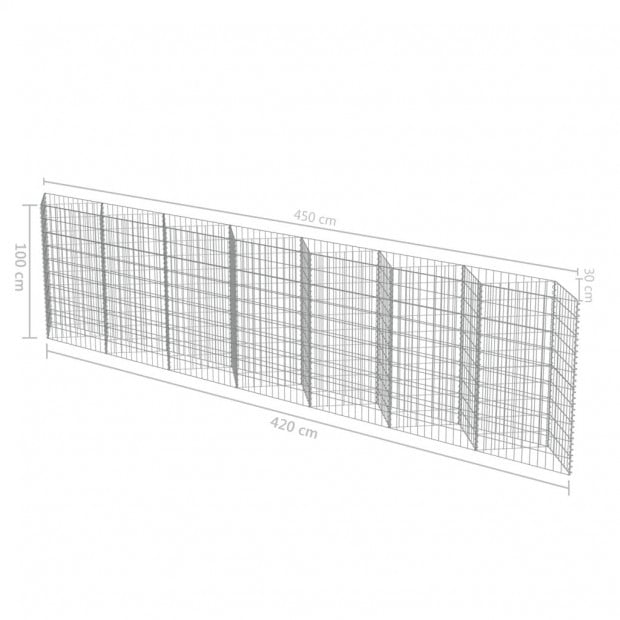 Gabion Wall Galvanised Steel 450x30x100 Cm Image 7