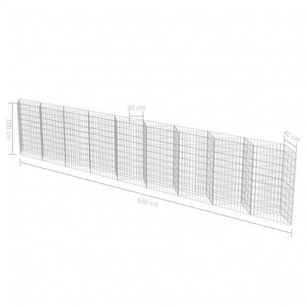 Gabion Wall Galvanised Steel 630x30x100 Cm Image 7
