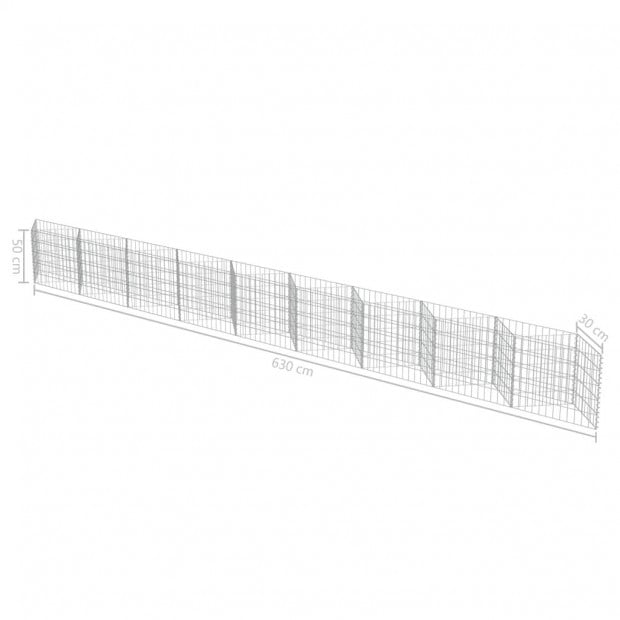 Gabion Wall Galvanised Steel 630x30x50 Cm Image 7