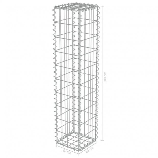 Gabion Wall With Covers Galvanised Steel 20x20x100 Cm Image 5