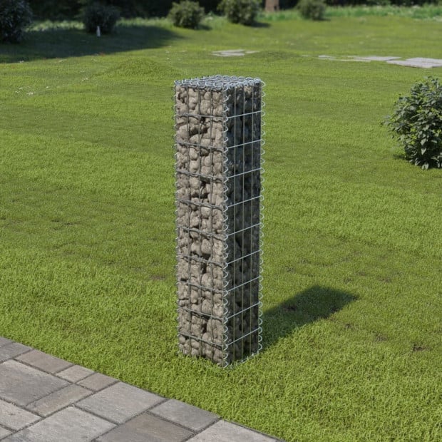 Gabion Wall With Covers Galvanised Steel 20x20x100 Cm Image 2