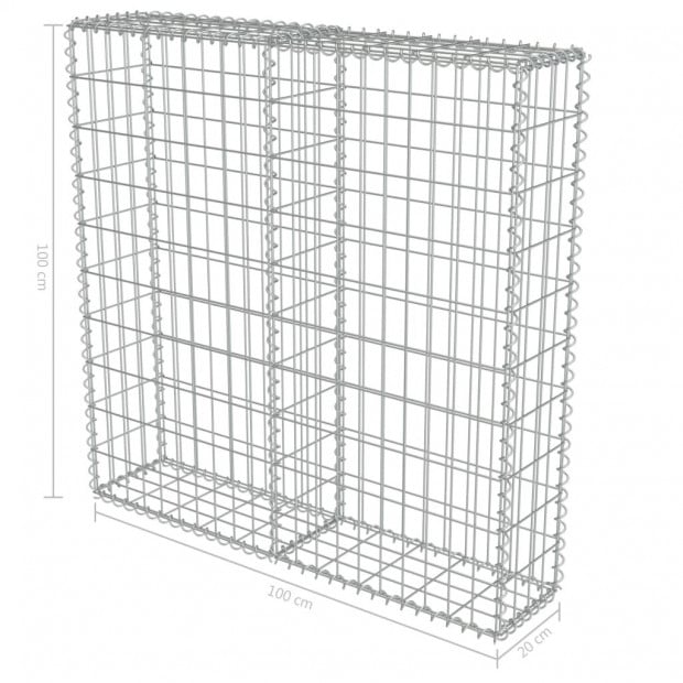 Gabion Wall With Covers Galvanised Steel 80x20x100 Cm Image 6