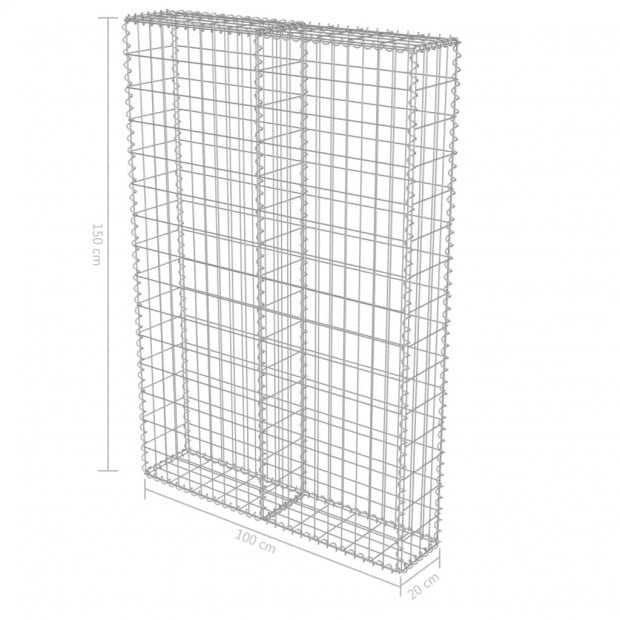 Gabion Wall With Covers Galvanised Steel 100x20x150 Cm Image 6