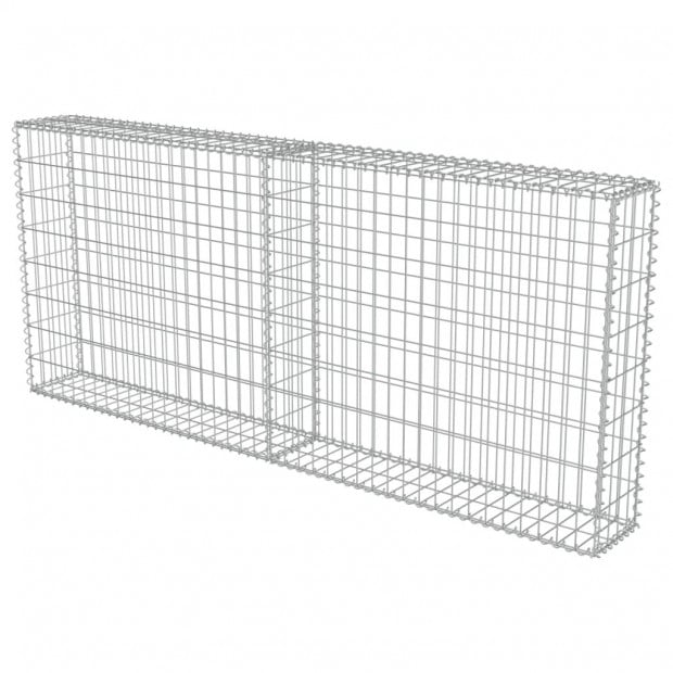 Gabion Wall With Covers Galvanised Steel 200x20x85 Cm Image 3