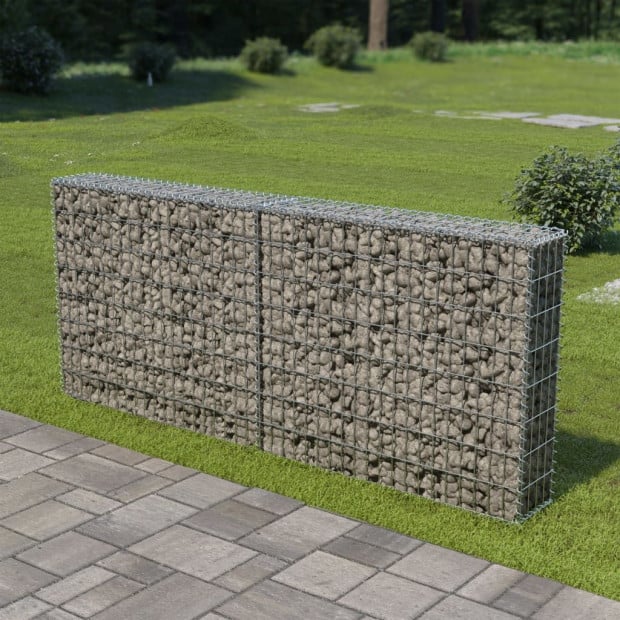 Gabion Wall With Covers Galvanised Steel 200x20x85 Cm Image 2