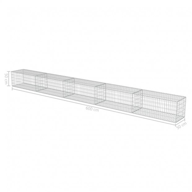 Gabion Wall With Covers Galvanised Steel 600x50x50 Cm Image 6