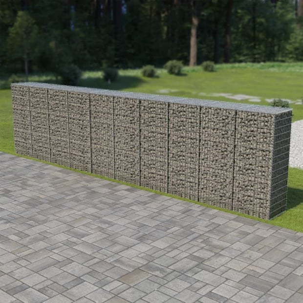 Gabion Wall With Covers Galvanised Steel 600x50x150 Cm Image 2