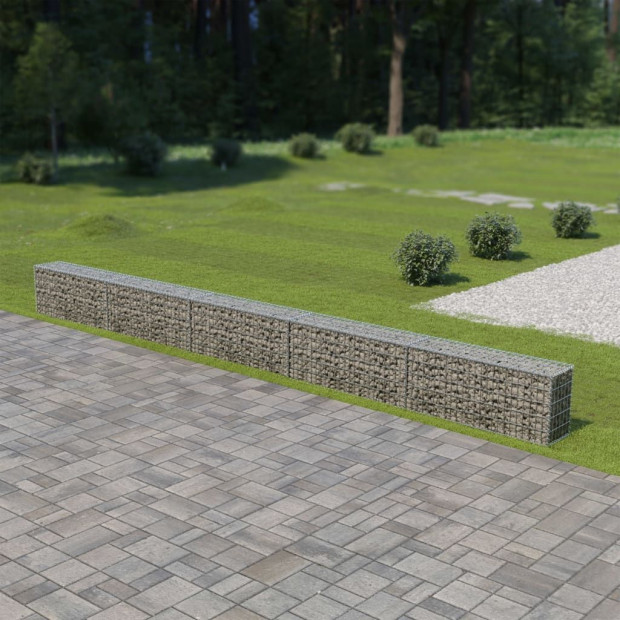 Gabion Wall With Covers Galvanised Steel 600x30x50 Cm Image 2