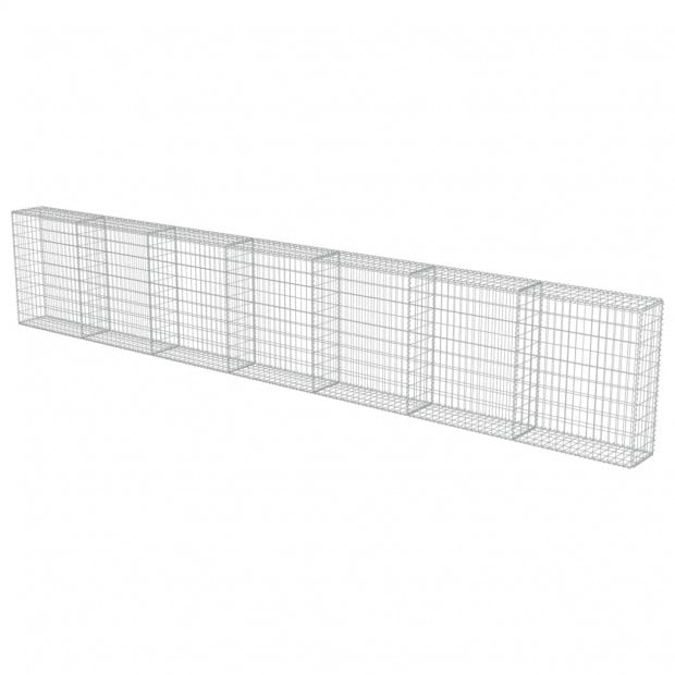 Gabion Wall With Covers Galvanised Steel 600x30x100 Cm Image 3