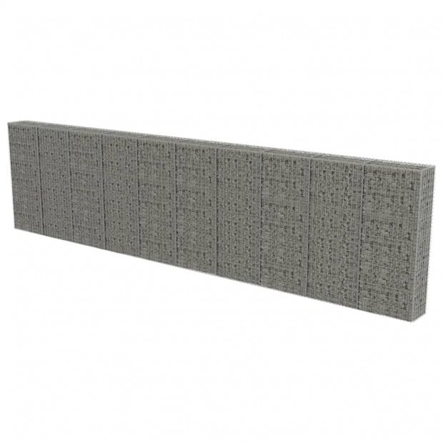 Gabion Wall With Covers Galvanised Steel 600x30x150 Cm