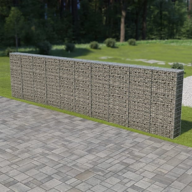 Gabion Wall With Covers Galvanised Steel 600x30x150 Cm Image 2