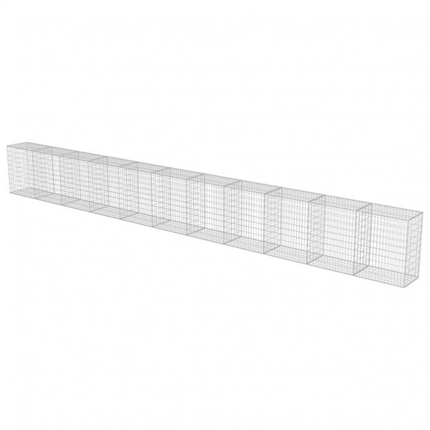 Gabion Wall With Covers Galvanised Steel 900x50x100 Cm Image 3