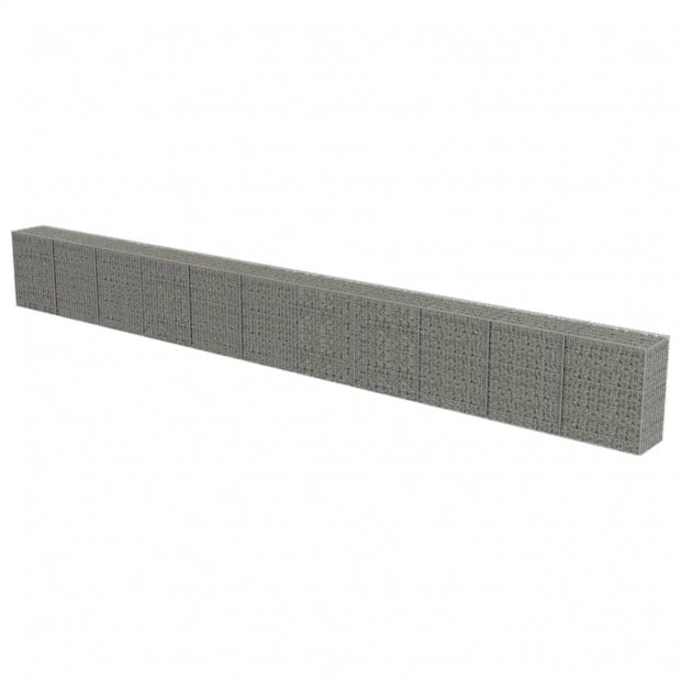 Gabion Wall With Covers Galvanised Steel 900x50x100 Cm