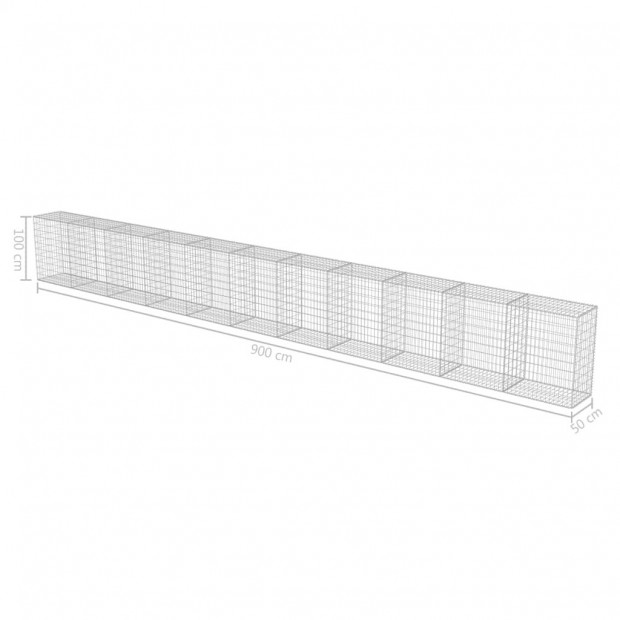 Gabion Wall With Covers Galvanised Steel 900x50x100 Cm Image 6